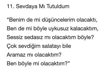 Orhan Veli Sevdaya mı Tutuldum Şiiri