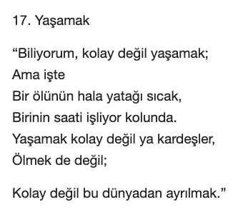 Orhan Veli Yaşamak Şiiri
