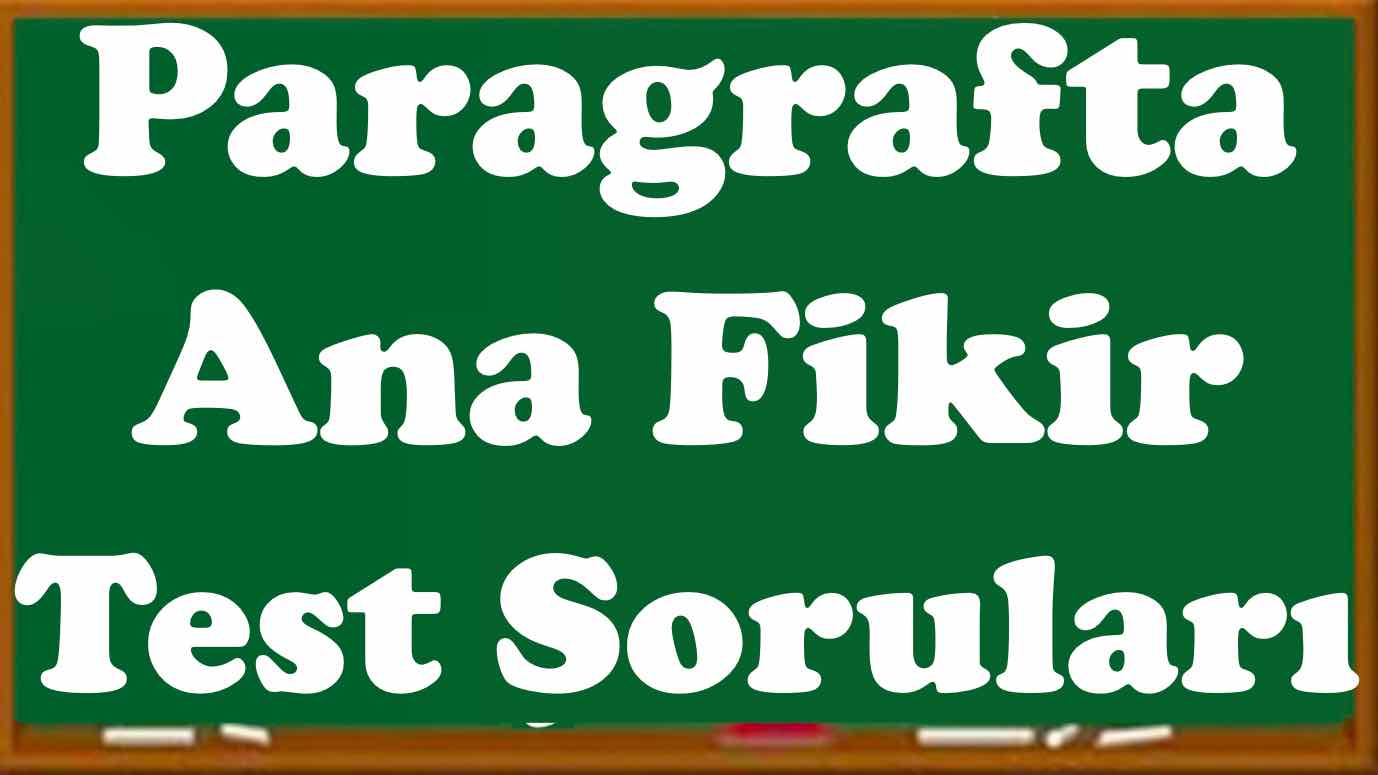 paragrafta ana düşünce ana fikir testleri